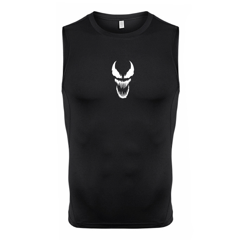 Sleeveless Undershirt - Ärmelloses Kompressionsshirt mit Grafik für Herren,