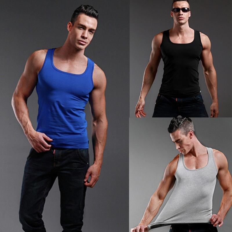 Sleeveless Undershirt - Männer Sport Weste Ärmelloses Square Neck